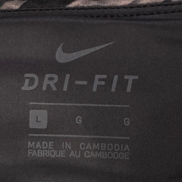 Nike Large Dri-Fit Ankle Leggings Floral Zip Pocket Elastic Waist Tie Drawstring - Picture 7 of 9